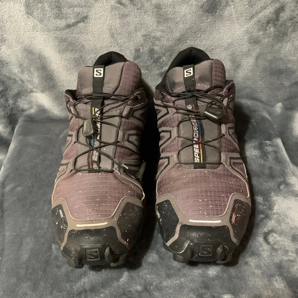 Salomon Speedcross 4 Mens Trail Running Shoes Size 13 Gray Black 383128 Flaw